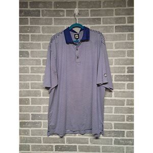 Footjoy FJ‎ Shirt  Men's Short Sleeve Golf Polo Blue Stripe Size XL